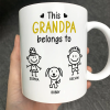 This Grandpa Belongs To Kid Stick Figures - Personalized Mug This Grandpa Belongs To Kid Stick Figures - Personalized Mug