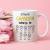 This Grandpa Belongs To Personalized White Ceramic Mug with Grandkids' Names, Cute Gift for Grandfather