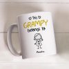 This Grandpa Belongs To Personalized White Ceramic Mug with Grandkids' Names, Cute Gift for Grandfather