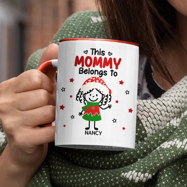 This Grandpa Grandma Belongs To Christmas Kid Stick Figures - Personalized Accent Mug This Grandpa Grandma Belongs To Christmas Kid Stick Figures - Personalized Accent Mug