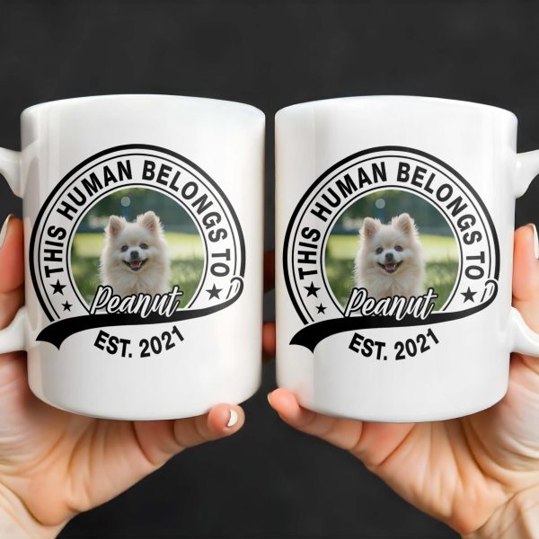 This Human Belongs To Customizable Pet - Personalized Custom Coffee Mug - DOG040_MG This Human Belongs To Customizable Pet - Personalized Custom Coffee Mug - DOG040_MG