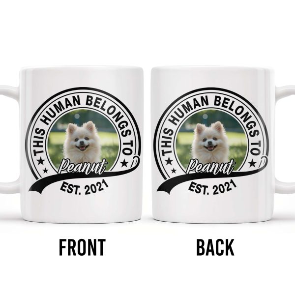This Human Belongs To Customizable Pet - Personalized Custom Coffee Mug - DOG040_MG This Human Belongs To Customizable Pet - Personalized Custom Coffee Mug - DOG040_MG