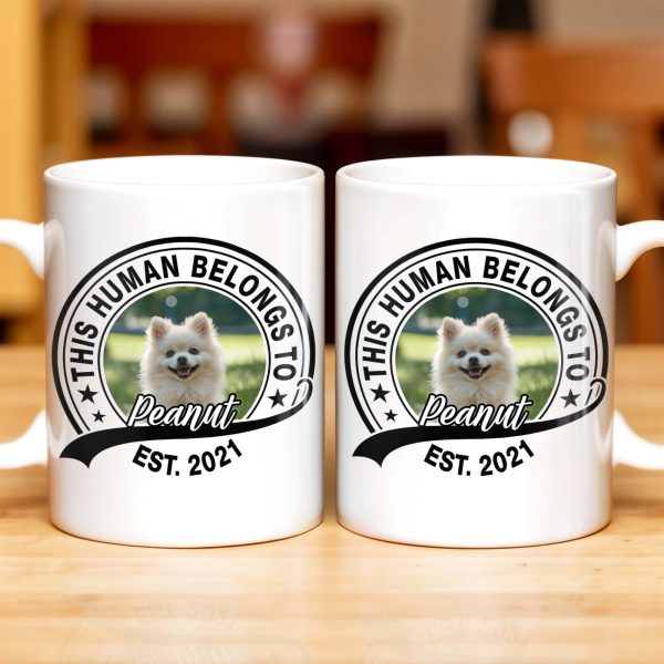 This Human Belongs To Customizable Pet - Personalized Custom Coffee Mug - DOG040_MG This Human Belongs To Customizable Pet - Personalized Custom Coffee Mug - DOG040_MG