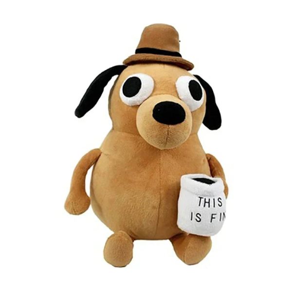 This Is Fine Meme Dog Plush Toy This Is Fine Meme Dog Plush Toy
