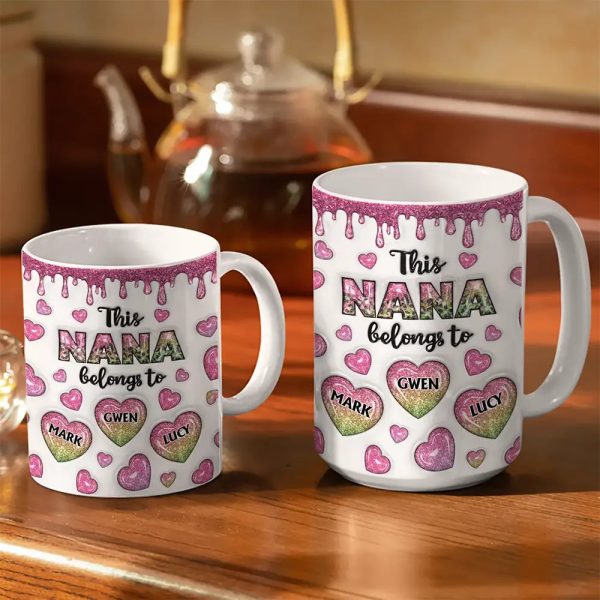 This Mom Grandma Belongs To Heart Icon - 3D Inflated Effect Printed, Personalized White Edge-to-Edge Mug This Mom Grandma Belongs To Heart Icon - 3D Inflated Effect Printed, Personalized White Edge-to-Edge Mug