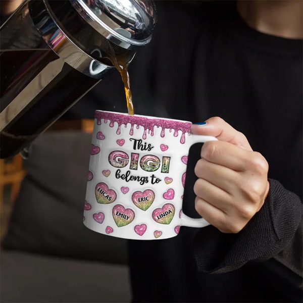 This Mom Grandma Belongs To Heart Icon - 3D Inflated Effect Printed, Personalized White Edge-to-Edge Mug This Mom Grandma Belongs To Heart Icon - 3D Inflated Effect Printed, Personalized White Edge-to-Edge Mug