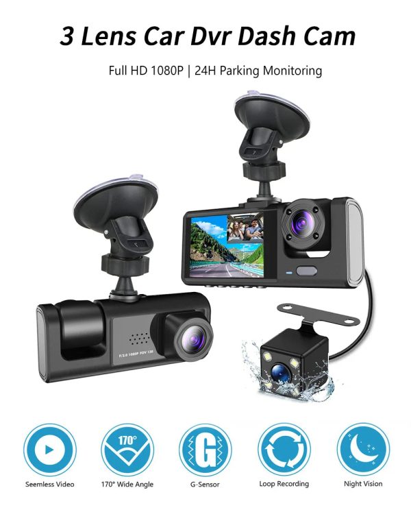 Three Channel Car Hd Dashcam Three Channel Car Hd Dashcam