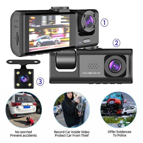 Three Channel Car Hd Dashcam Three Channel Car Hd Dashcam