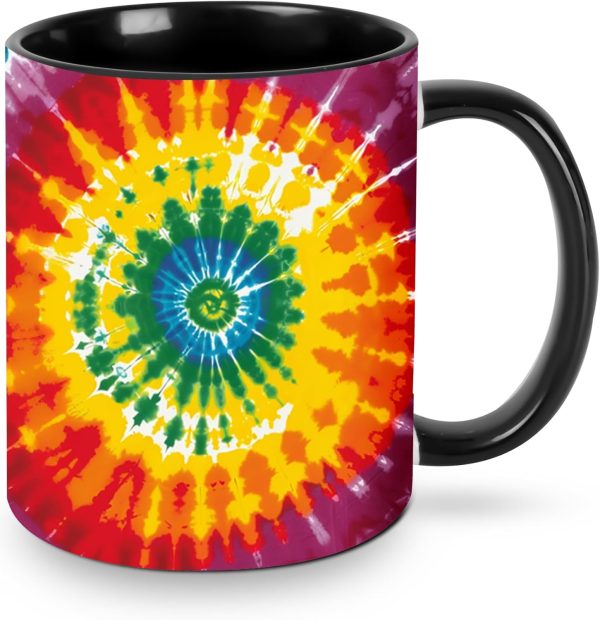 Tie Dye Coffee Mug Funny Ceramic Mug, Novelty Gift Idea for Friends Coworkers, Cool Coffee Cup for Home Office Kitchen Decor