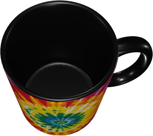 Tie Dye Coffee Mug Funny Ceramic Mug, Novelty Gift Idea for Friends Coworkers, Cool Coffee Cup for Home Office Kitchen Decor
