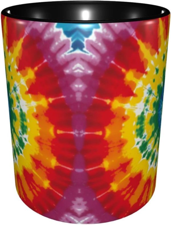 Tie Dye Coffee Mug Funny Ceramic Mug, Novelty Gift Idea for Friends Coworkers, Cool Coffee Cup for Home Office Kitchen Decor