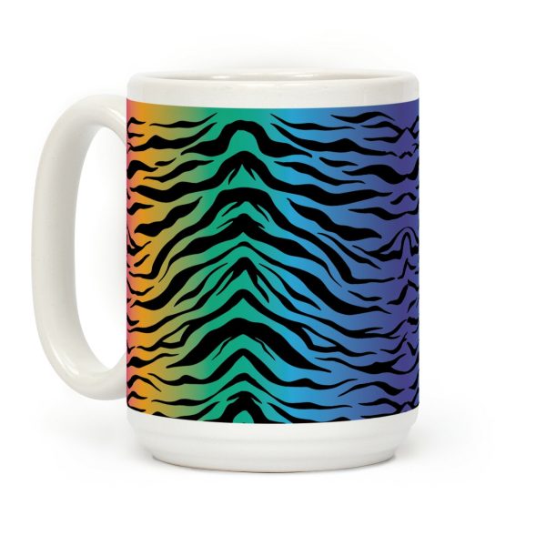 Tiger Stripe Rainbow 90s Pattern Coffee Mug