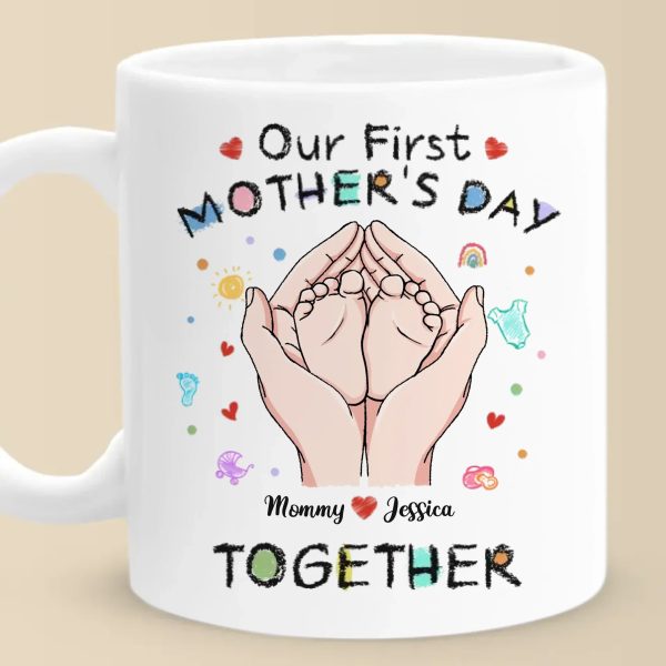 Tiny Toes, Big Love - Family Personalized Custom Mug - Mother's Day, Baby Shower Gift, Gift For First Mom Tiny Toes, Big Love - Family Personalized Custom Mug - Mother's Day, Baby Shower Gift, Gift For First Mom