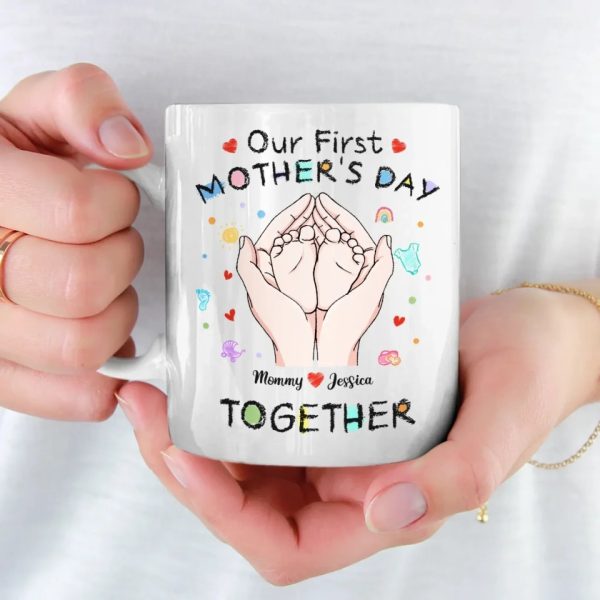 Tiny Toes, Big Love - Family Personalized Custom Mug - Mother's Day, Baby Shower Gift, Gift For First Mom Tiny Toes, Big Love - Family Personalized Custom Mug - Mother's Day, Baby Shower Gift, Gift For First Mom
