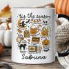 Tis the Season Retro Spooky Halloween Personalized Mug, Autumn Vibes Essentials Gift with Custom Name Tis the Season Retro Spooky Halloween Personalized Mug, Autumn Vibes Essentials Gift with Custom Name