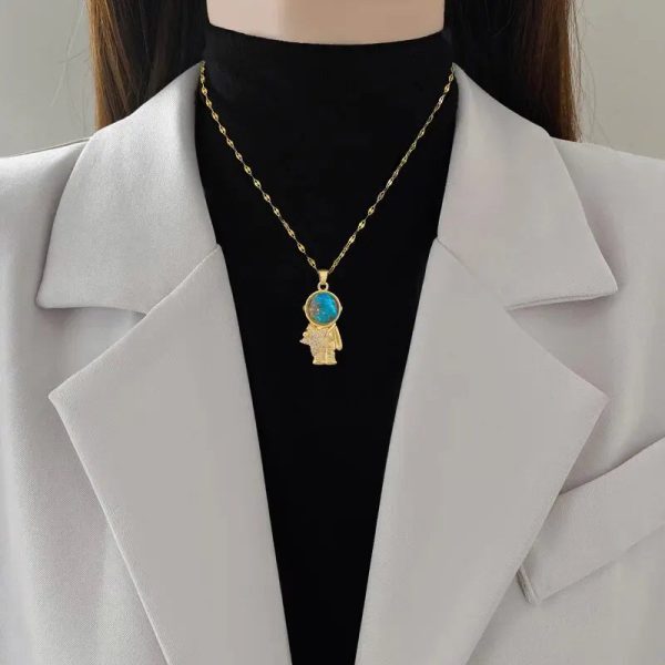 Titanium Steel Star Pendant Necklace in Gold Tone Titanium Steel Star Pendant Necklace in Gold Tone