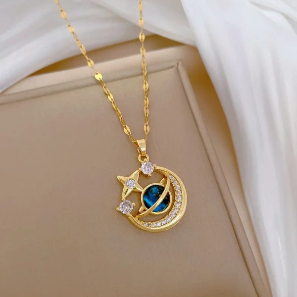 Titanium Steel Star Pendant Necklace in Gold Tone Titanium Steel Star Pendant Necklace in Gold Tone