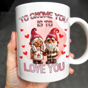 To Gnome You Is To Love You With Cute Gnomes - Personalized Custom Coffee Mug - CPL323_MG