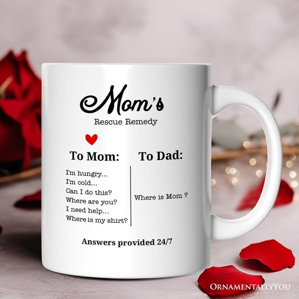 To Mom VS To Dad Funny Personalized Mug with Name, Moms Rescue Remedy Gift To Mom VS To Dad Funny Personalized Mug with Name, Moms Rescue Remedy Gift