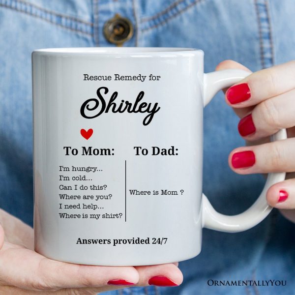 To Mom VS To Dad Funny Personalized Mug with Name, Moms Rescue Remedy Gift To Mom VS To Dad Funny Personalized Mug with Name, Moms Rescue Remedy Gift
