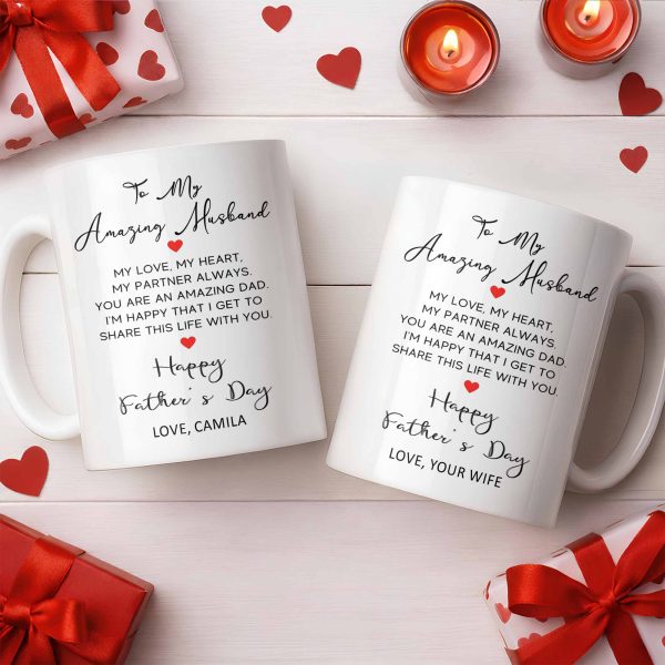 To My Amazing Husband Love And Heart - Personalized Custom Coffee Mug - HSB084_MG