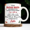 To My Badass Bestie, Thank You For Being My Unbiological Sister - Personalized Custom Coffee Mug - BST318_MG