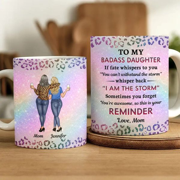 To My Badass Daughter - Personalized White Edge-to-Edge Mug To My Badass Daughter - Personalized White Edge-to-Edge Mug