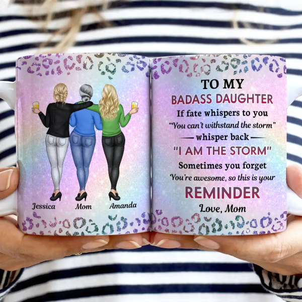 To My Badass Daughter - Personalized White Edge-to-Edge Mug To My Badass Daughter - Personalized White Edge-to-Edge Mug