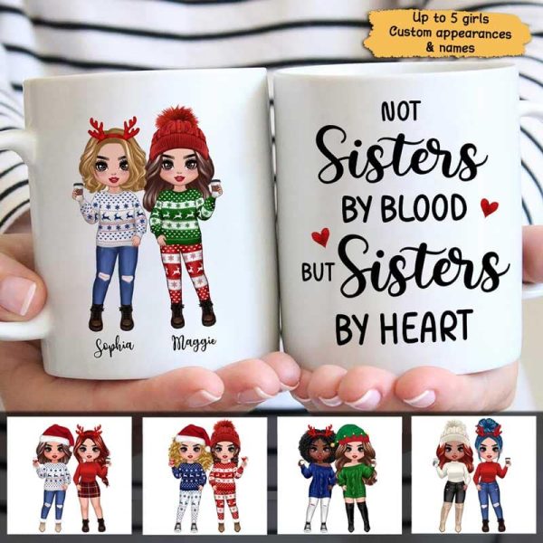 To My Bestie Christmas Standing Doll Besties In Snow Personalized Mug To My Bestie Christmas Standing Doll Besties In Snow Personalized Mug
