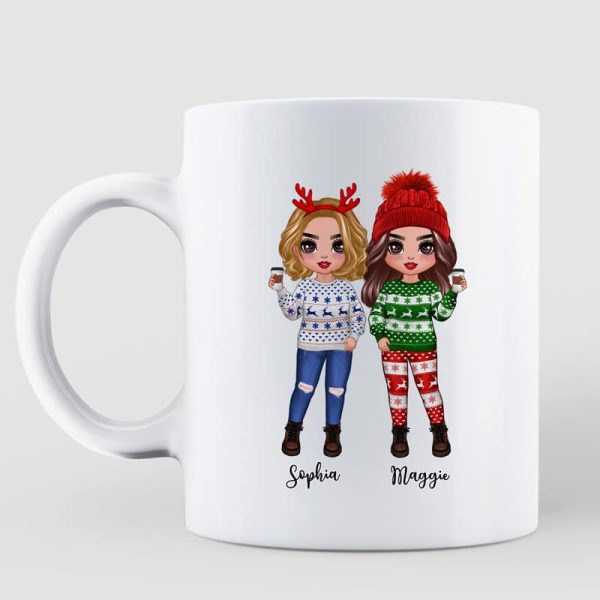 To My Bestie Christmas Standing Doll Besties In Snow Personalized Mug To My Bestie Christmas Standing Doll Besties In Snow Personalized Mug
