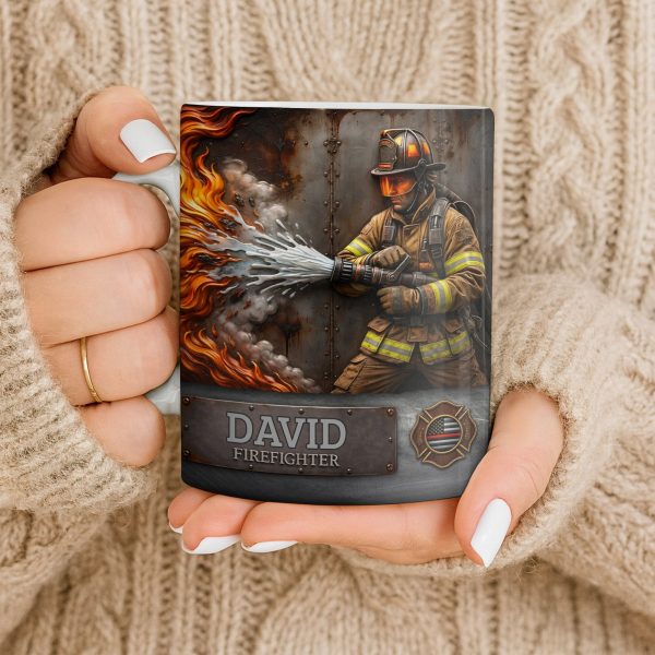 To My Brave Firefighter Your Courage Saves Lives - Personalized Custom Coffee Mug - FIF048_MG