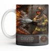 To My Brave Firefighter Your Courage Saves Lives - Personalized Custom Coffee Mug - FIF048_MG