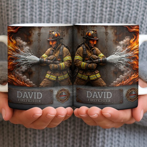 To My Brave Firefighter Your Courage Saves Lives - Personalized Custom Coffee Mug - FIF048_MG