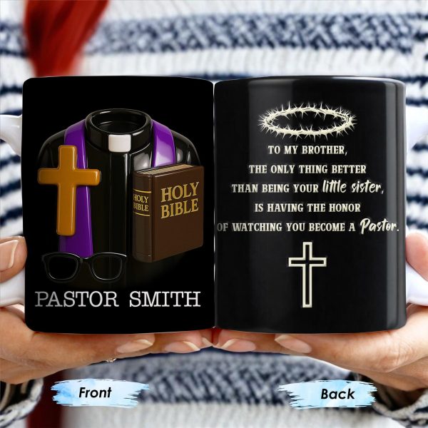 To My Brother, The Only Thing Better Than Being Your Little Sister, Cross And Holy Bible - Personalized Custom Coffee Mug - FTH097_MG