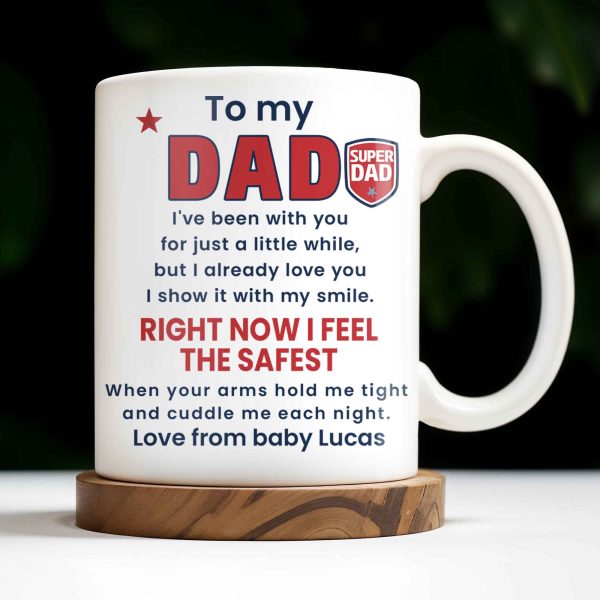 To My Dad, Sneaker And Super Dad Badge - Personalized Custom Coffee Mug - DAD230_MG To My Dad, Sneaker And Super Dad Badge - Personalized Custom Coffee Mug - DAD230_MG