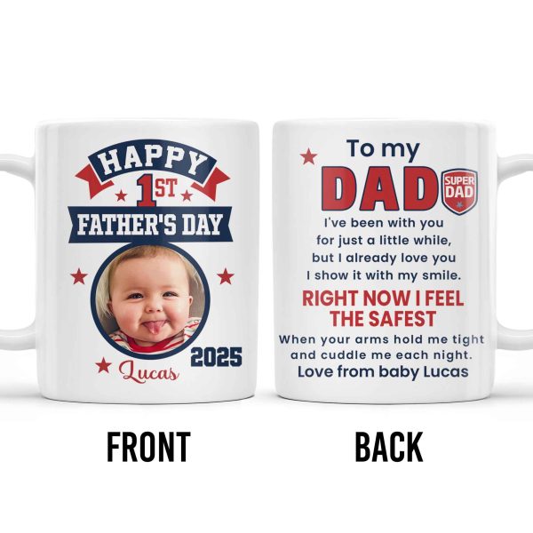 To My Dad, Sneaker And Super Dad Badge - Personalized Custom Coffee Mug - DAD230_MG To My Dad, Sneaker And Super Dad Badge - Personalized Custom Coffee Mug - DAD230_MG