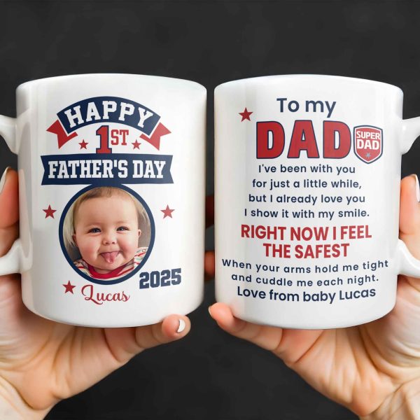 To My Dad, Sneaker And Super Dad Badge - Personalized Custom Coffee Mug - DAD230_MG To My Dad, Sneaker And Super Dad Badge - Personalized Custom Coffee Mug - DAD230_MG