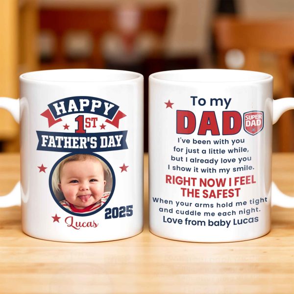 To My Dad, Sneaker And Super Dad Badge - Personalized Custom Coffee Mug - DAD230_MG To My Dad, Sneaker And Super Dad Badge - Personalized Custom Coffee Mug - DAD230_MG