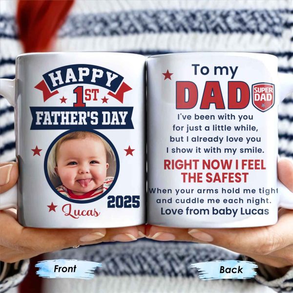 To My Dad, Sneaker And Super Dad Badge - Personalized Custom Coffee Mug - DAD230_MG To My Dad, Sneaker And Super Dad Badge - Personalized Custom Coffee Mug - DAD230_MG