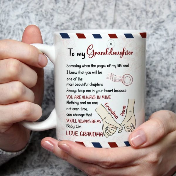 To My Daughter Ceramic Mug, Personalized Sweet Message, Cute Handholding Art, Unique Gift For Daughter To My Daughter Ceramic Mug, Personalized Sweet Message, Cute Handholding Art, Unique Gift For Daughter