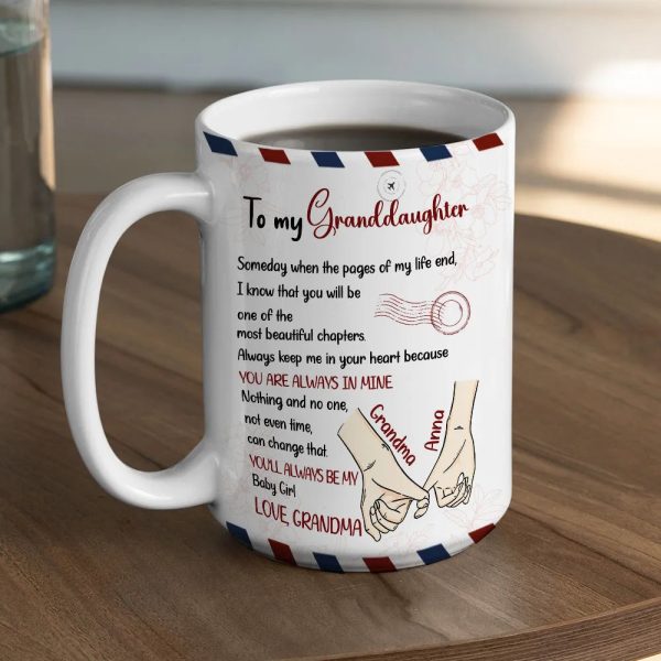 To My Daughter Ceramic Mug, Personalized Sweet Message, Cute Handholding Art, Unique Gift For Daughter To My Daughter Ceramic Mug, Personalized Sweet Message, Cute Handholding Art, Unique Gift For Daughter