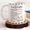To My Daughter Ceramic Mug, Personalized Sweet Message, Cute Handholding Art, Unique Gift For Daughter To My Daughter Ceramic Mug, Personalized Sweet Message, Cute Handholding Art, Unique Gift For Daughter