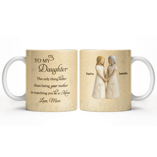 To My Daughter, Flowers and Hearts Design - Personalized Custom Coffee Mug - DAU268_MG To My Daughter, Flowers and Hearts Design - Personalized Custom Coffee Mug - DAU268_MG