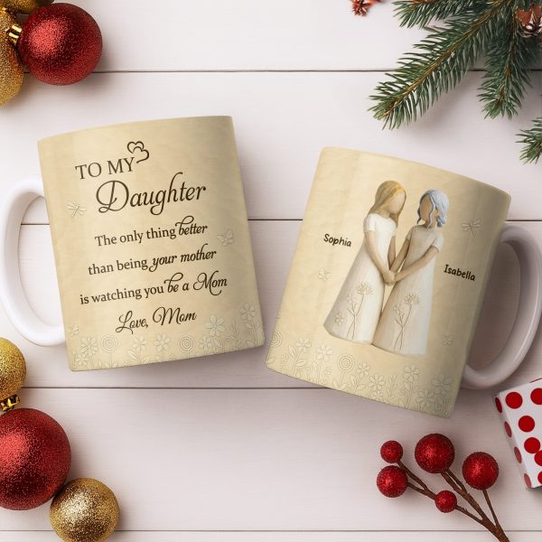 To My Daughter, Flowers and Hearts Design - Personalized Custom Coffee Mug - DAU268_MG To My Daughter, Flowers and Hearts Design - Personalized Custom Coffee Mug - DAU268_MG