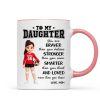 To My Daughter Granddaughter Volleyball Player You Are Braver Than You Think - Personalized Mug To My Daughter Granddaughter Volleyball Player You Are Braver Than You Think - Personalized Mug