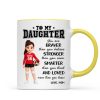 To My Daughter Granddaughter Volleyball Player You Are Braver Than You Think - Personalized Mug To My Daughter Granddaughter Volleyball Player You Are Braver Than You Think - Personalized Mug