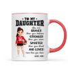 To My Daughter Granddaughter Volleyball Player You Are Braver Than You Think - Personalized Mug To My Daughter Granddaughter Volleyball Player You Are Braver Than You Think - Personalized Mug