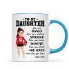 To My Daughter Granddaughter Volleyball Player You Are Braver Than You Think - Personalized Mug To My Daughter Granddaughter Volleyball Player You Are Braver Than You Think - Personalized Mug
