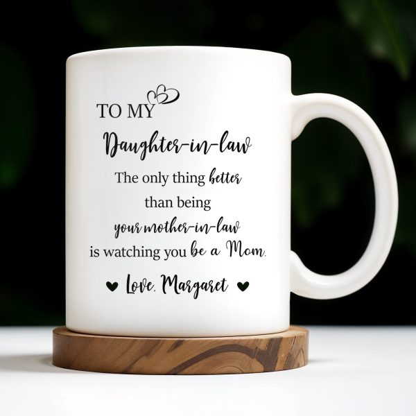 To My Daughter In Law, The Only Thing Better Than Being Your Mother-In-Law, Flowers and Butterflies - Personalized Custom Coffee Mug - DAU173_MG