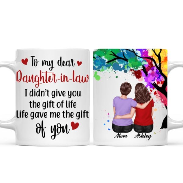 To My Daughter-In-Law Under Watercolor Tree Personalized Mug